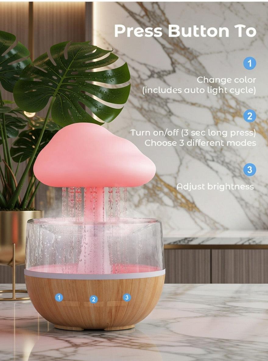 Rain Cloud Humidifier – Relaxing Drip LED Night Light