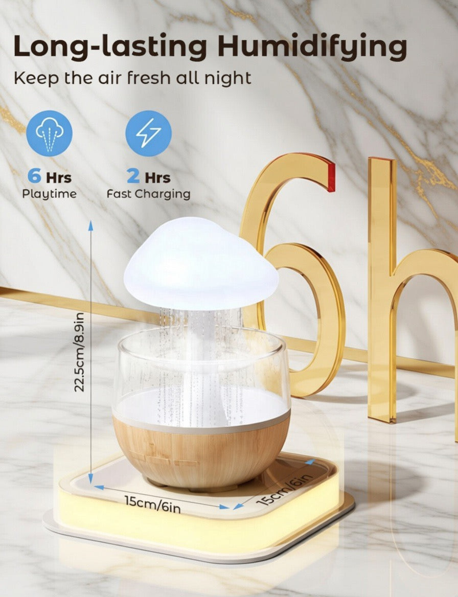 Rain Cloud Humidifier – Relaxing Drip LED Night Light